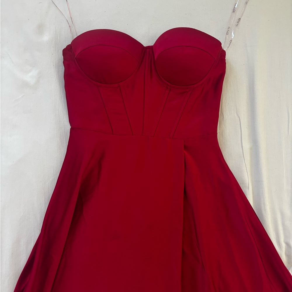 Strapless Corset Red Dress
